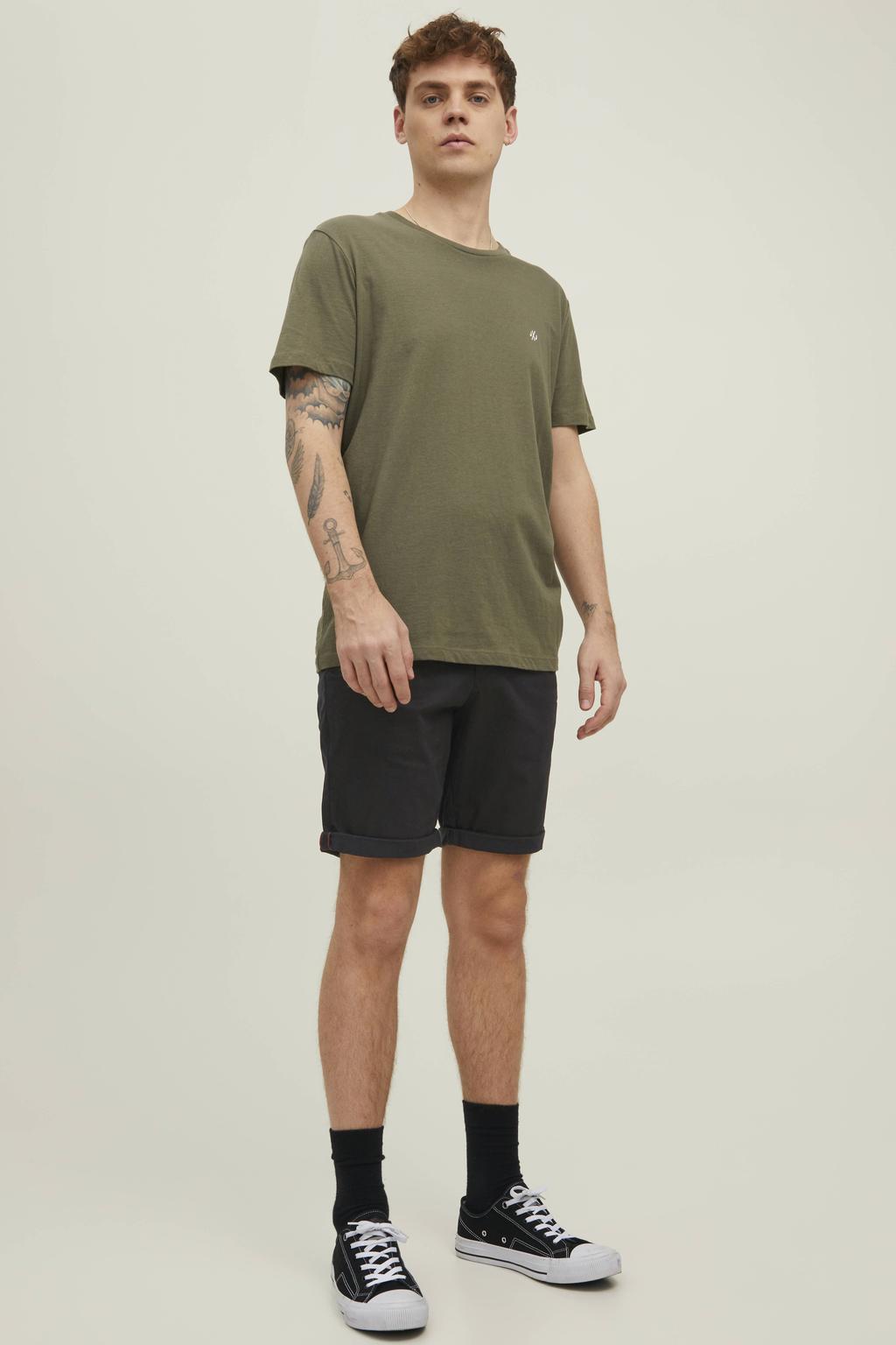 JACK & JONES PANTS STUDIO JPSTBOWIE regular chino short zwart