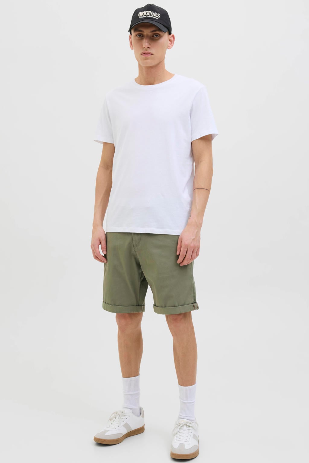 JACK & JONES PANTS STUDIO JPSTBOWIE regular chino short groen