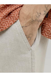 thumbnail: JACK & JONES PANTS STUDIO JPSTACE tapered chino short met linnen beige