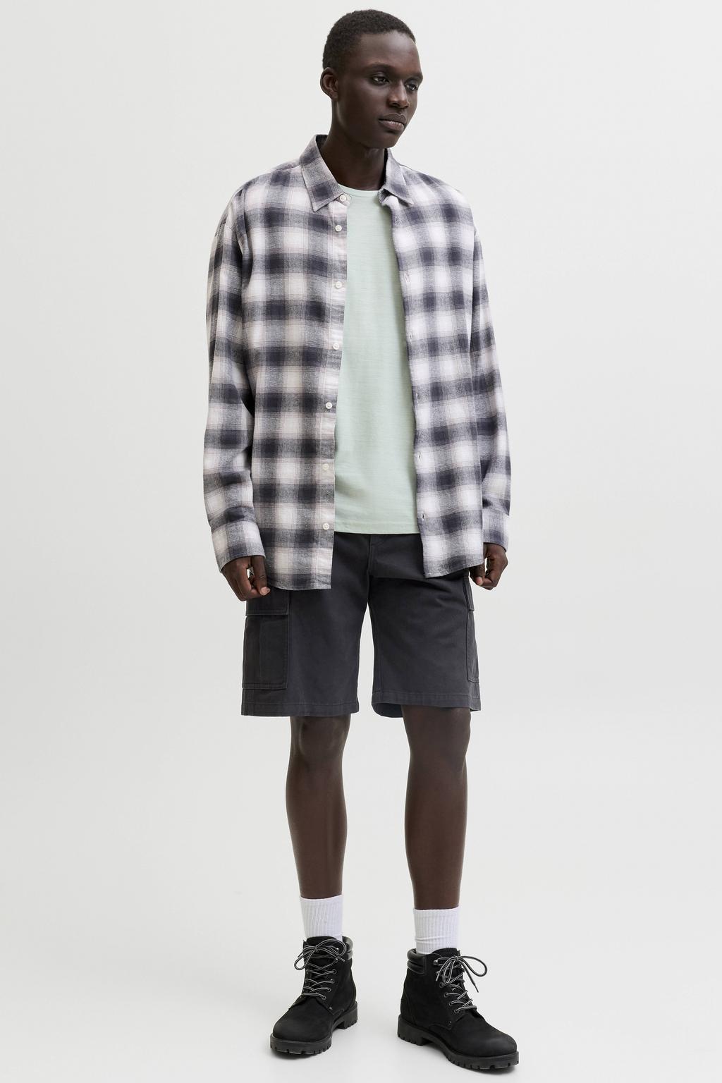 JACK & JONES PANTS STUDIO JPSTCOLE relaxed cargo short zwart