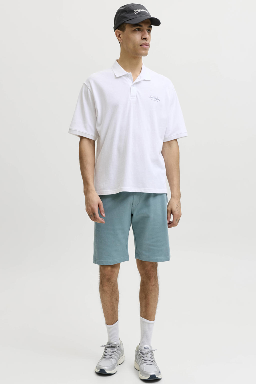 JACK & JONES PANTS STUDIO JPSTGORDON regular sweatshort blauw