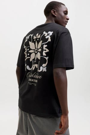 oversized T-shirt met backprint zwart