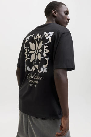 oversized T-shirt met backprint zwart