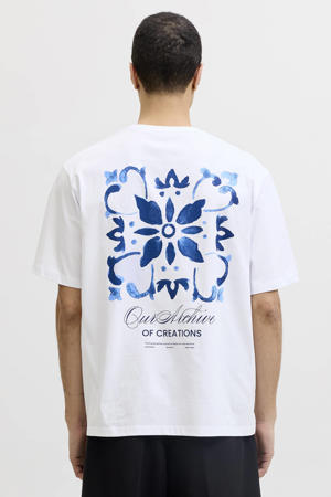 oversized T-shirt met backprint wit