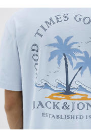 thumbnail: JACK & JONES regular T-shirt met backprint lichtblauw
