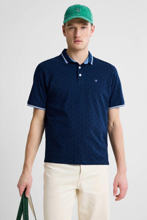 slim polo blauw