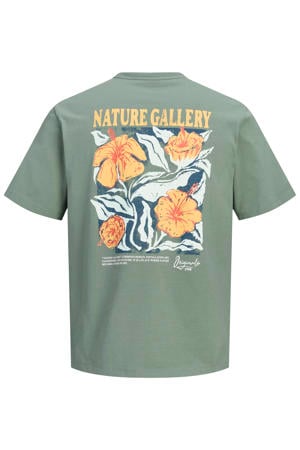 regular T-shirt met backprint groen