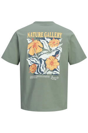 regular T-shirt met backprint groen