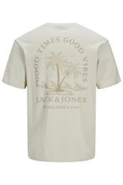 thumbnail: JACK & JONES regular T-shirt met backprint beige