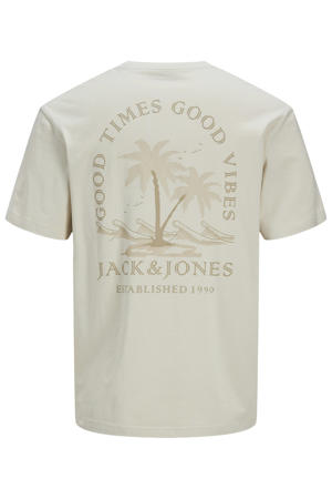 regular T-shirt met backprint beige