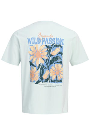 regular T-shirt met backprint mintgroen