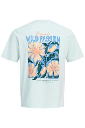 regular T-shirt met backprint mintgroen