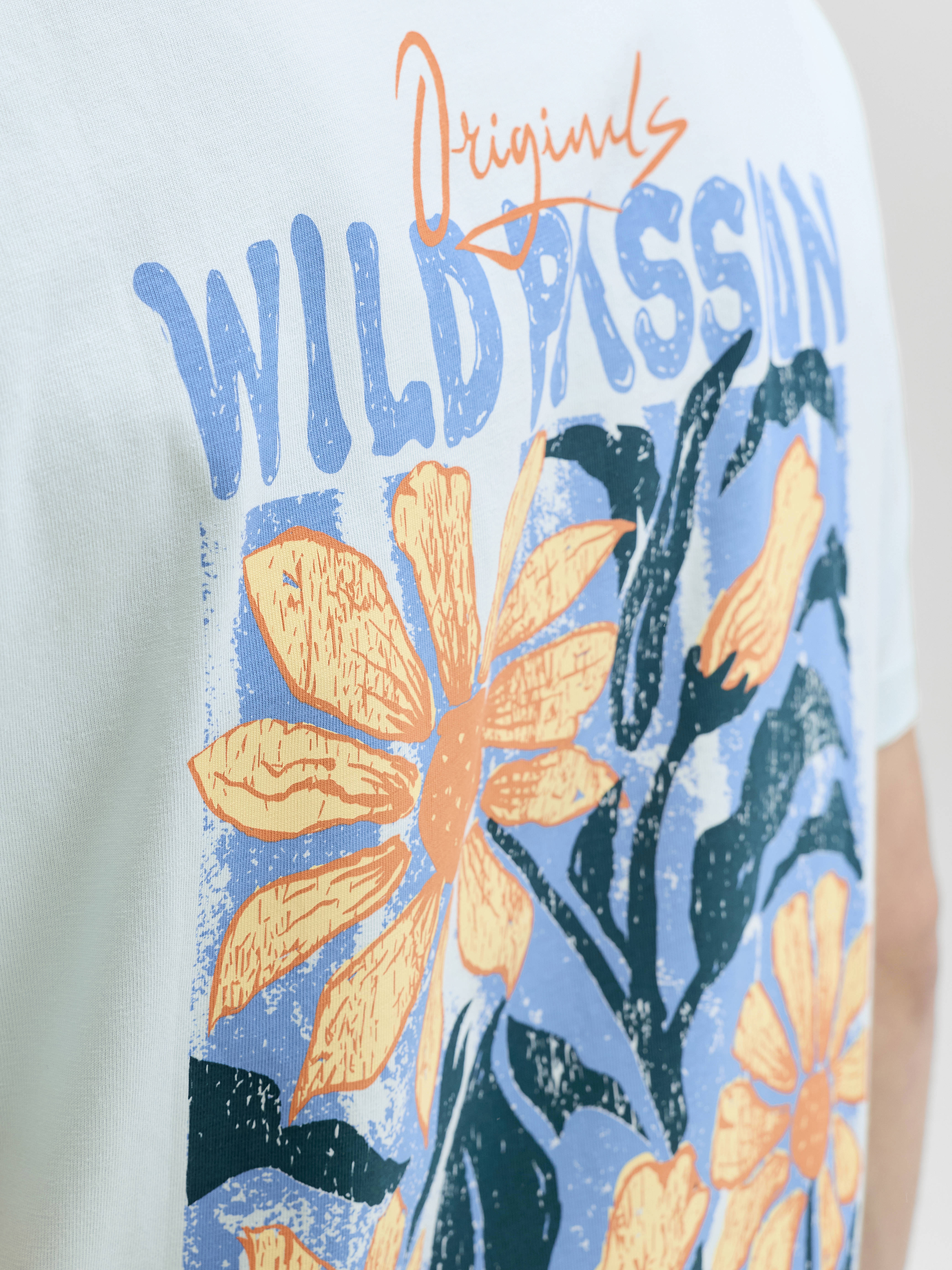 JACK & JONES ORIGINALS regular T-shirt met backprint mintgroen