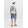 JACK & JONES ORIGINALS regular T-shirt met backprint mintgroen