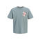 JACK & JONES ORIGINALS regular T-shirt met backprint grijsgroen