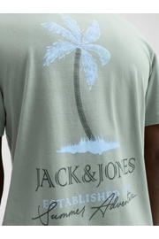 thumbnail: JACK & JONES regular T-shirt met backprint groen