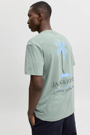 regular T-shirt met backprint groen