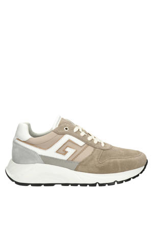 Arnhem suède sneakers met print meerkleurig taupe