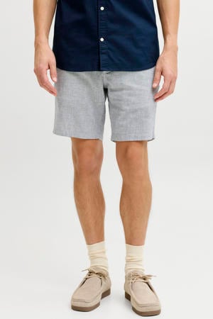 JREBSUNNY regular chino short met linnen grijsblauw