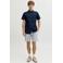 JJ REBEL JREBSUNNY regular chino short met linnen grijsblauw
