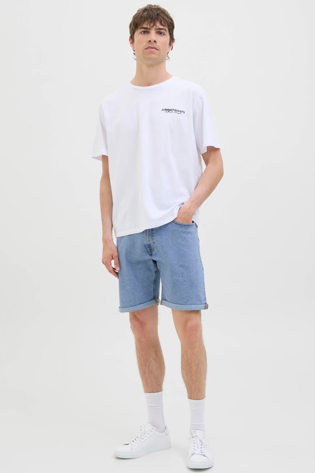 JJ REBEL regular fit denim short - blauw denim