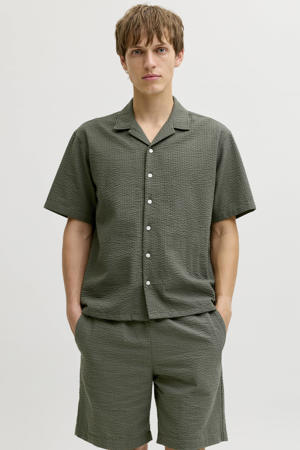 relaxed casual overhemd donkergroen