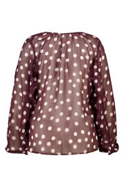 thumbnail: MS Mode blouse met stippen donkerrood