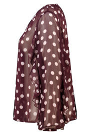 thumbnail: MS Mode blouse met stippen donkerrood