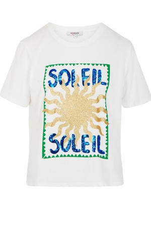 T-shirt met glitter wit