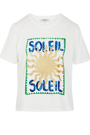 T-shirt met glitter wit
