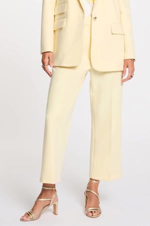 straight high waist pantalon lichtgeel