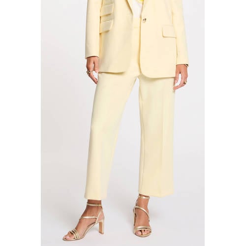 Morgan straight high waist pantalon lichtgeel afbeelding