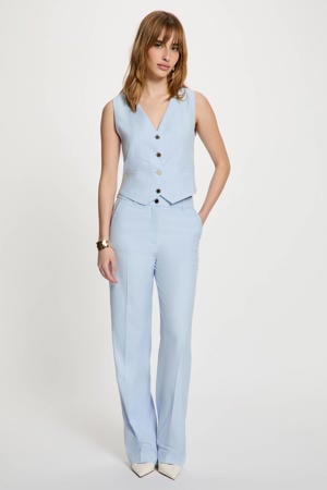 straight high waist pantalon lichtblauw
