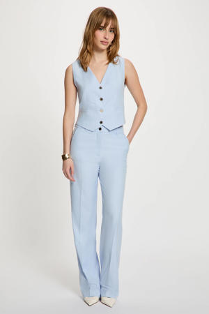 straight high waist pantalon lichtblauw