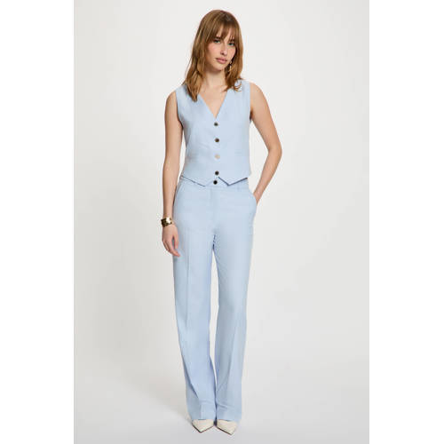 Morgan straight high waist pantalon lichtblauw afbeelding