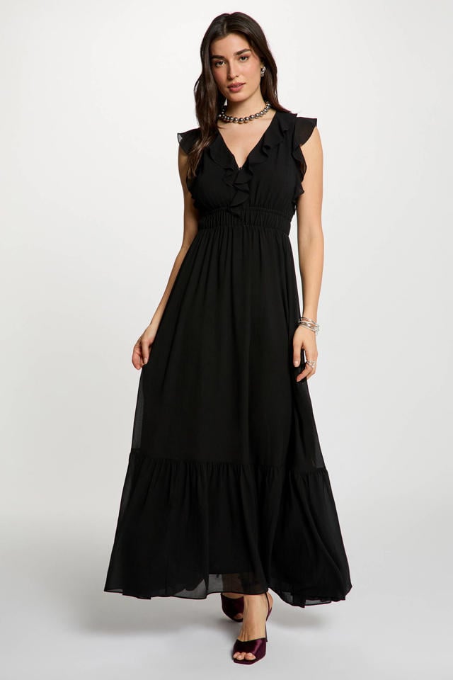 Morgan maxi jurk met all over print zwart/goud | wehkamp Morgan maxi jurk met all over print zwart/goud | wehkamp