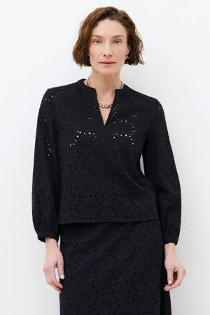 blouse zwart broderie
