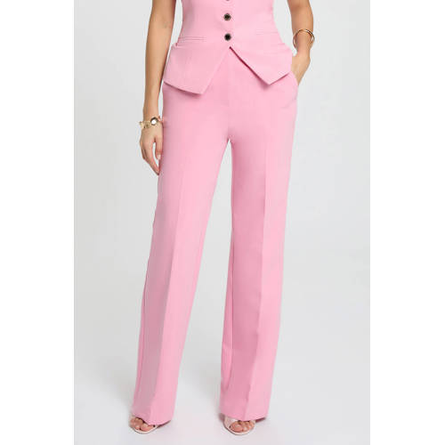 Morgan wide leg high waist pantalon roze afbeelding