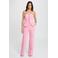 Morgan wide leg high waist pantalon roze