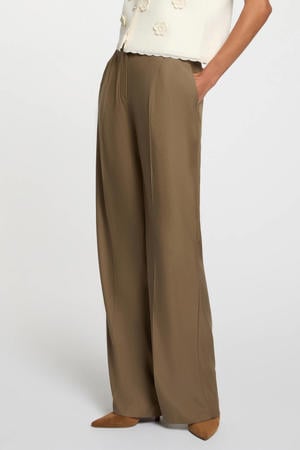 straight high waist pantalon kaki