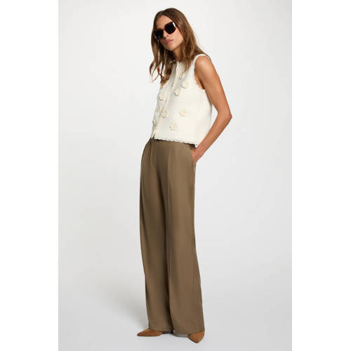 Morgan straight high waist pantalon kaki afbeelding
