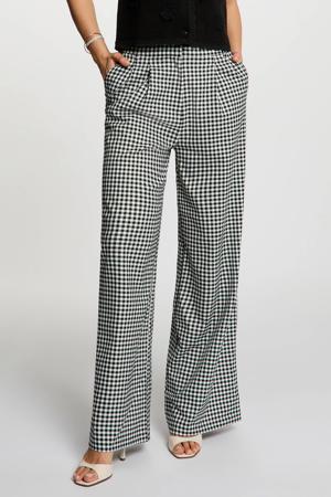 wide leg high waist pantalon zwart