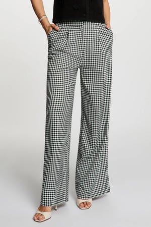 wide leg high waist pantalon zwart