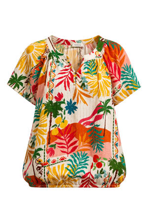 top Plus Size met lurex en print - meerkleurig