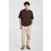 America Today Phillon straight casual broek met linnen bruin