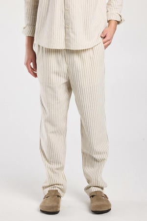 Phillon straight casual broek met linnen wit