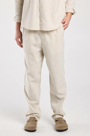 Phillon straight casual broek met linnen wit