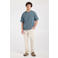 America Today boxy T-shirt blauw