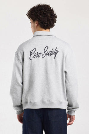 sweater met backprint grijs