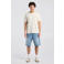 America Today regular T-shirt met backprint beige